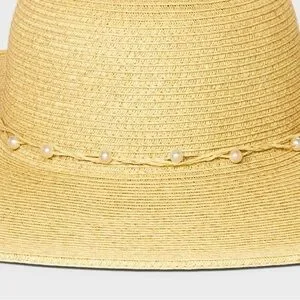 ⭐️NEW Straw Embellished Floppy Hat Rhinestone Decor Black Floppy Hat - 20 main image 2
